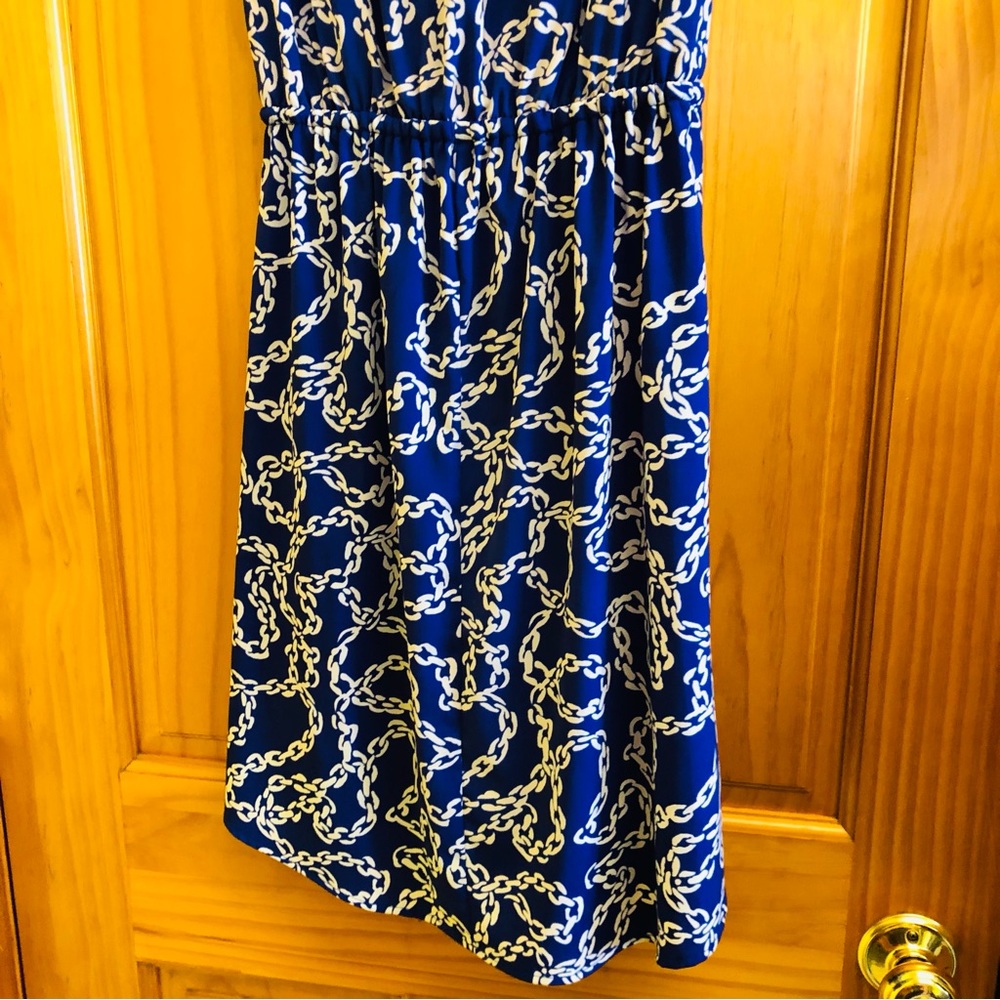 LIZ CLAIBORNE Dress Size 4 / Summer Shirt Dress / Chain Design / V-Neck - Picture 16 of 16